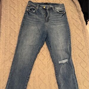 Fashion Nova Distressed Blue Skinny Jeans